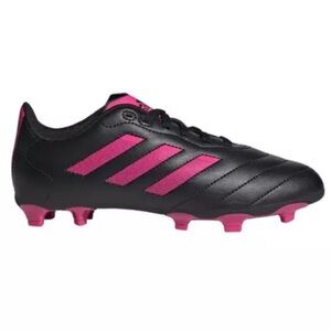 Adidas Kids Boys Goletto VII FG J Black and Pink Molded Soccer Cleats Sz 2